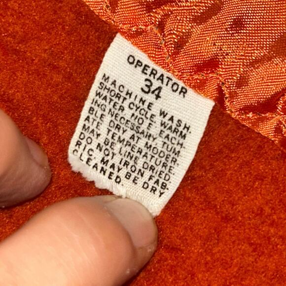 Vintage Acrylic Blanket Burnt Orange Rust Satin Trim USA 76x87 grandma retro - Picture 4 of 6